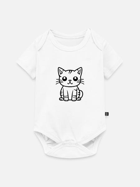 Katze Katzen Kätzchen Katzendame - Baby Premium Kurzarmbody - Weiß