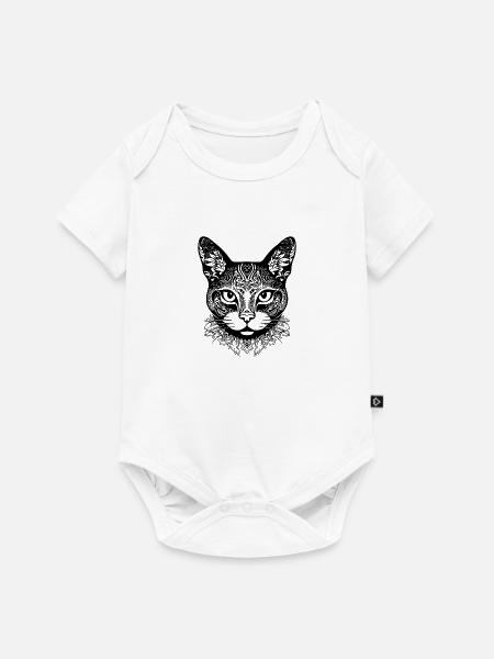 Katze Katzen Kätzchen Katzendame - Baby Premium Kurzarmbody - Weiß