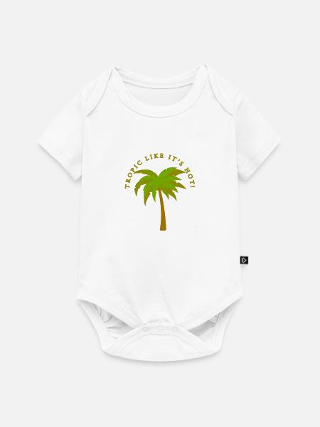tropisch mag es heiß - Baby Premium Kurzarmbody - Weiß