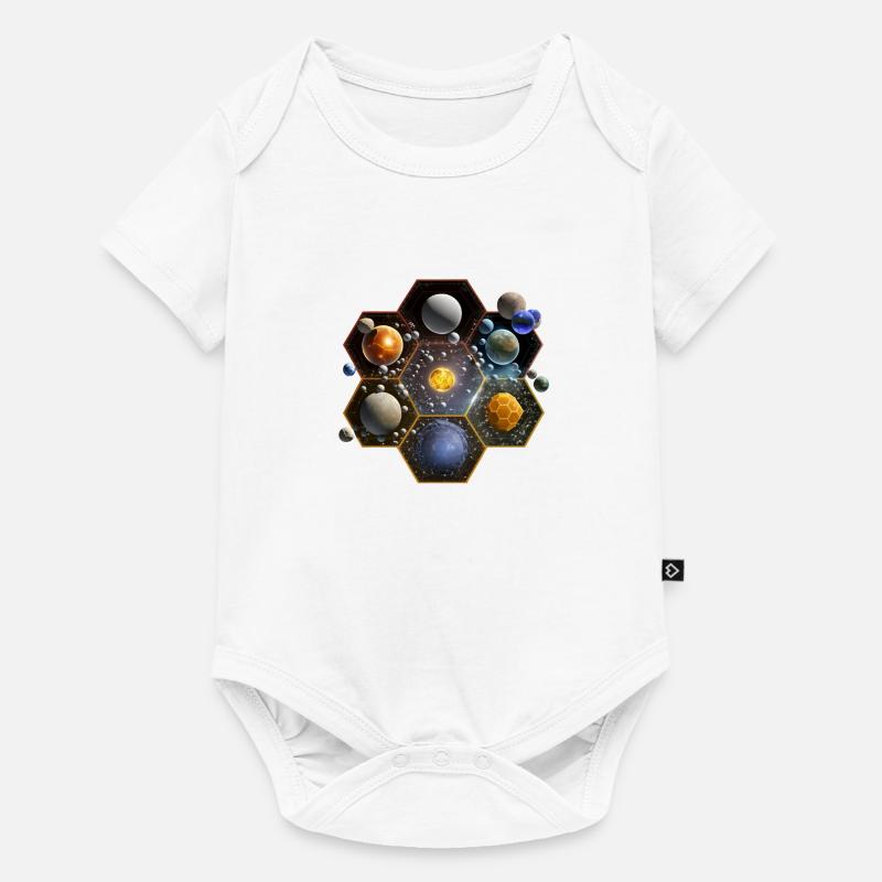 Hexagonal Solar System - Baby Premium short-sleeve bodysuit - white