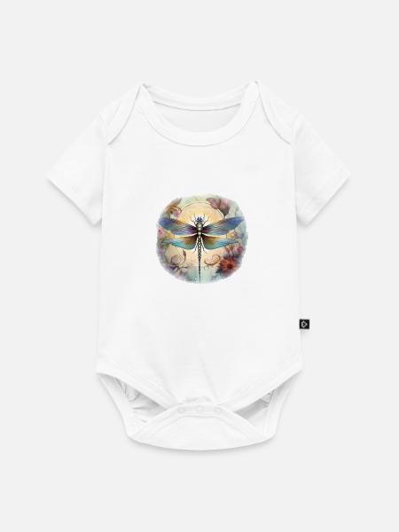 Libelle - Baby Premium Kurzarmbody - Weiß