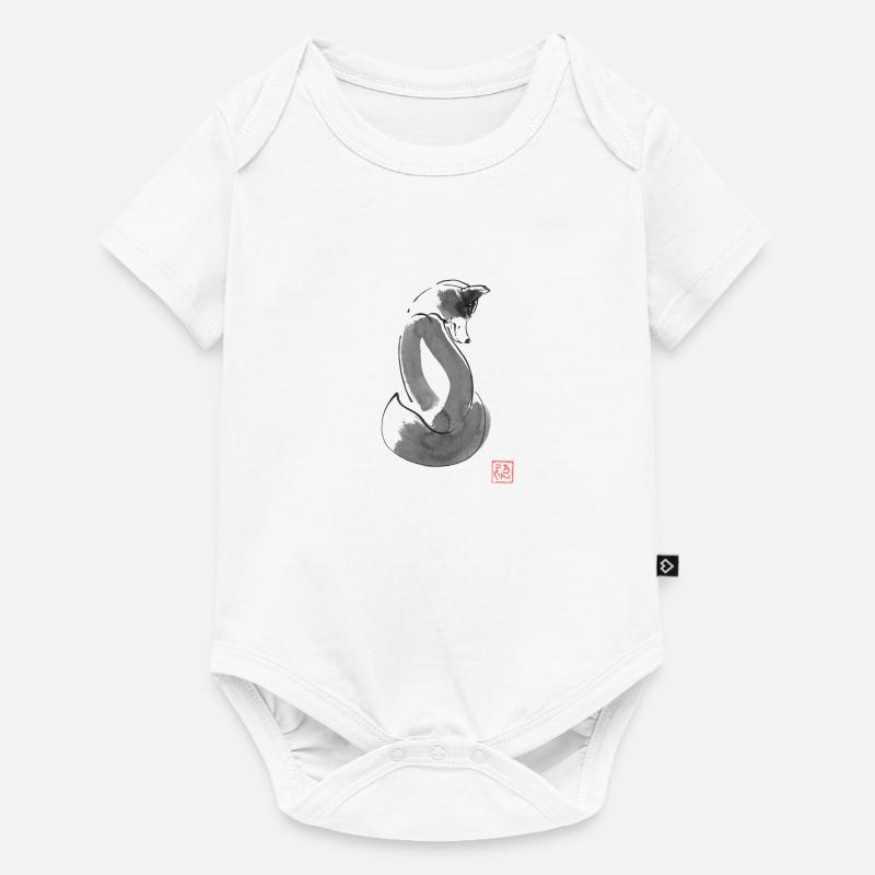 Fuchs Einfach - Baby Premium Kurzarmbody - Weiß