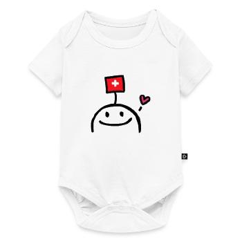 Idée cadeau pour drôles suisses - Body à manches courtes Premium Bébé - blanc - Devant