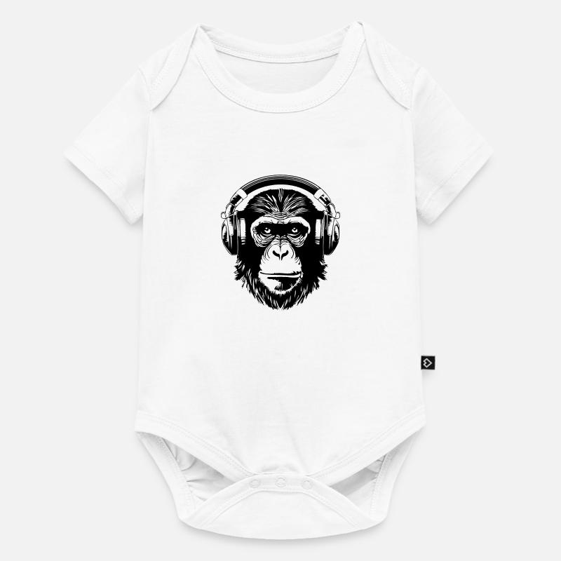 Singe Singe Visage de Singe Jungle - Body à manches courtes Premium Bébé - blanc
