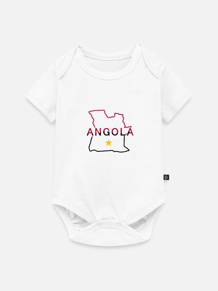 Karte von Angola - Baby Premium Kurzarmbody - Weiß