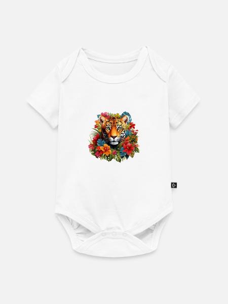 Blossom Jaguar - Baby Premium Kurzarmbody - Weiß