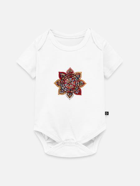 Mandala - Baby Premium Kurzarmbody - Weiß