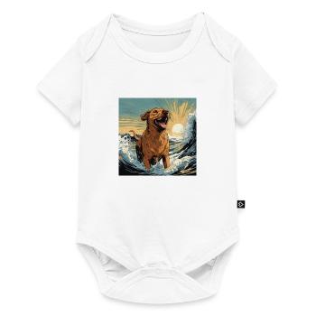 Lustighausen - Comic Style dog - Baby Premium Kurzarmbody - Weiß - Vorne