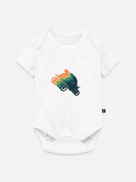Retro-Motorrad - Baby Premium Kurzarmbody - Weiß