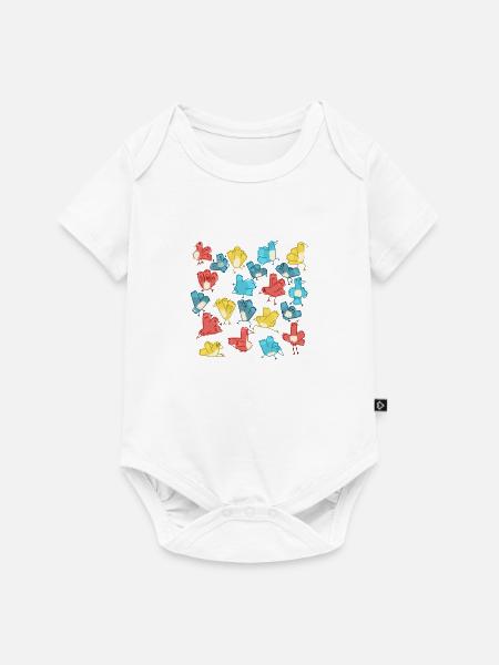 Vögel - Baby Premium Kurzarmbody - Weiß