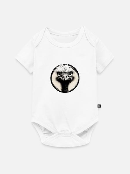 Schwarzer und weißer Strauß - Baby Premium Kurzarmbody - Weiß