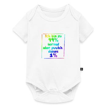 Ich bin zu 99% normal, aber puuhhh dieses 1% - Baby Premium Kurzarmbody - Weiß - Vorne