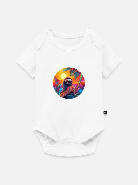 Faultier - Baby Premium Kurzarmbody - Weiß