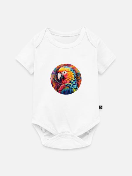 Regenbogen-Papagei - Baby Premium Kurzarmbody - Weiß