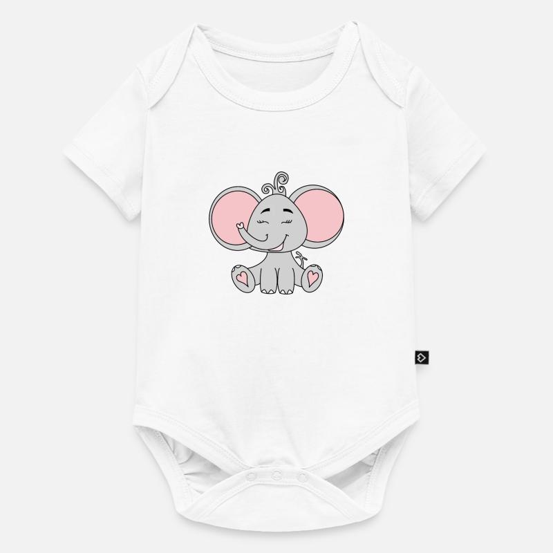 Elefant - Baby Premium Kurzarmbody - Weiß
