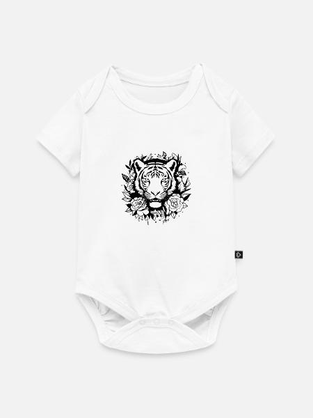 Tiger Raubkatze - Baby Premium Kurzarmbody - Weiß