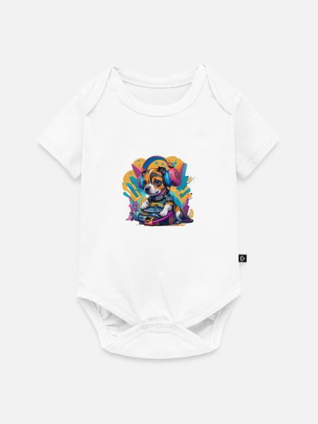DJ Welpe - Baby Premium Kurzarmbody - Weiß