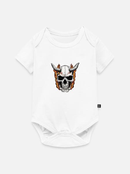 Gehörnter Schädel | Sommer-Effekte - Baby Premium Kurzarmbody - Weiß