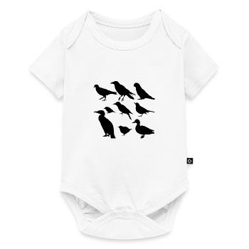 Vögel minimalistisch, Silhouetten - Baby Premium Kurzarmbody - Weiß - Vorne