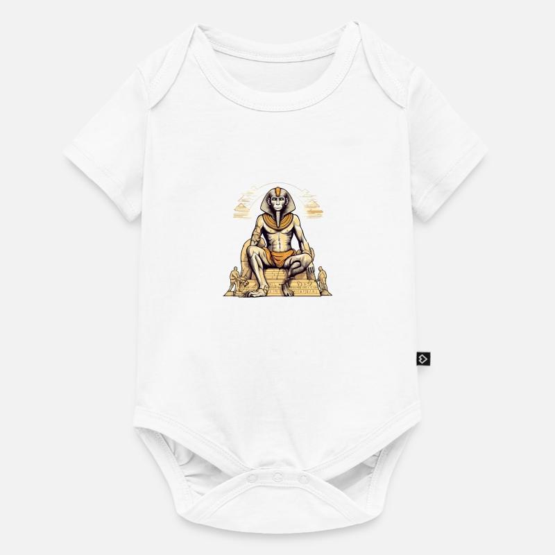 Abi le singe pharaon - Body à manches courtes Premium Bébé - blanc