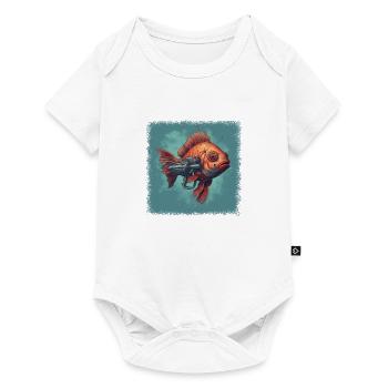 fishing fish funny angling cool bday birthday - Baby Premium Kurzarmbody - Weiß - Vorne