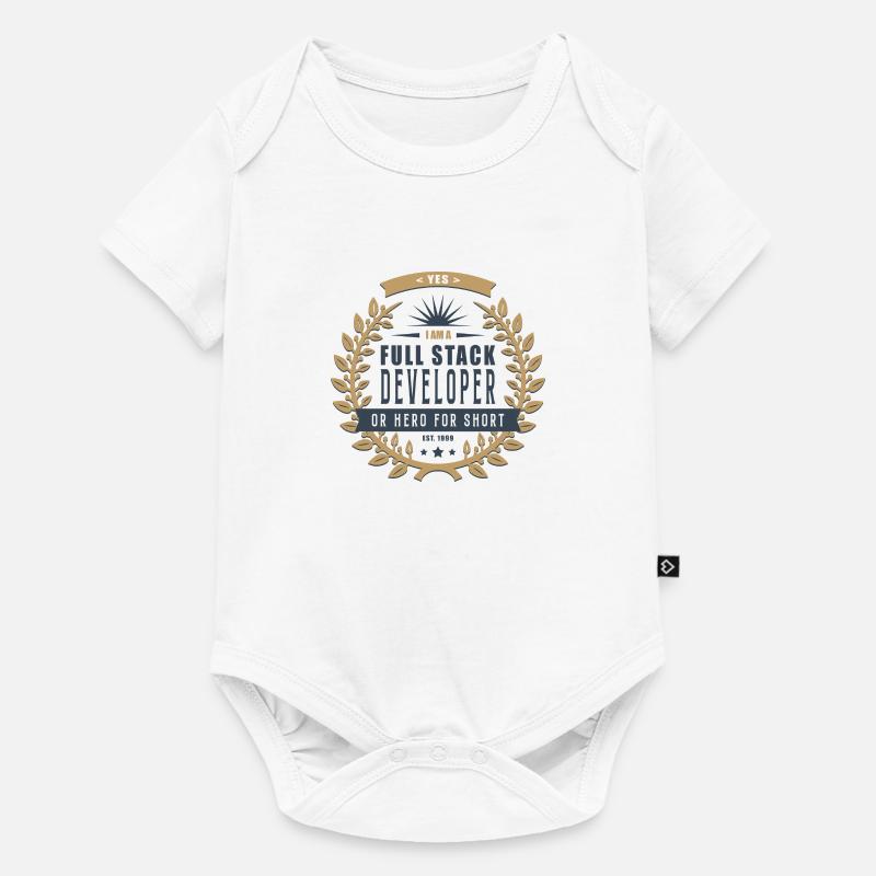 Full Stack Developer dunkel - Baby Premium Kurzarmbody - Weiß