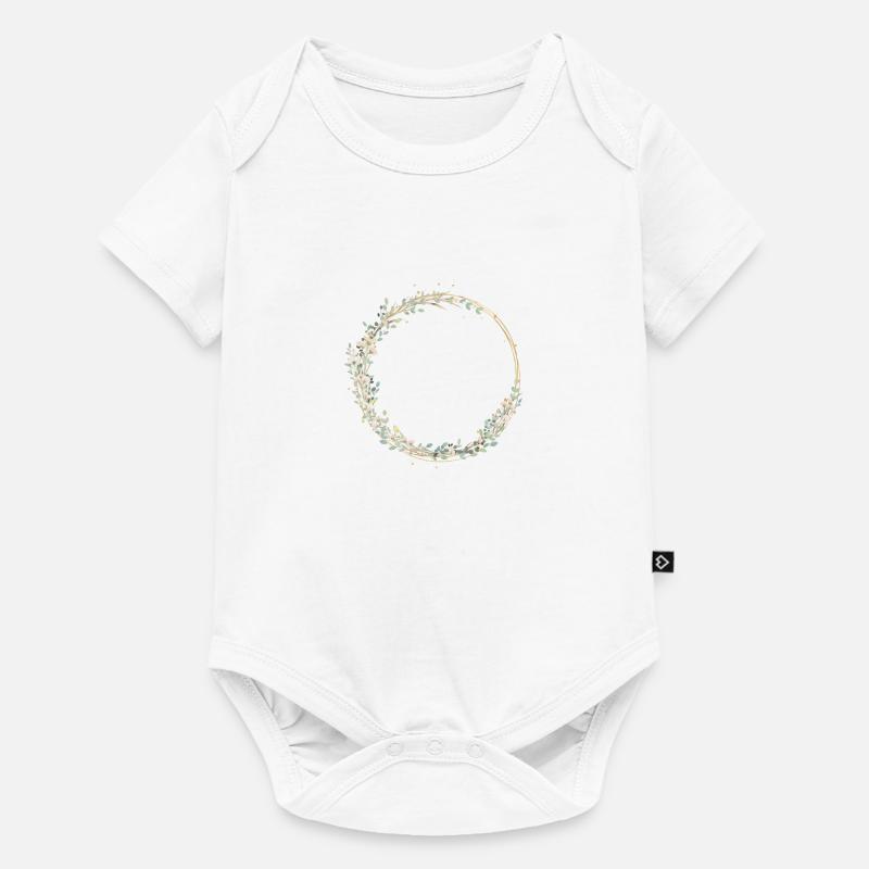 Circle Elegant Eucalyptus customizable - Baby Premium short-sleeve bodysuit - white