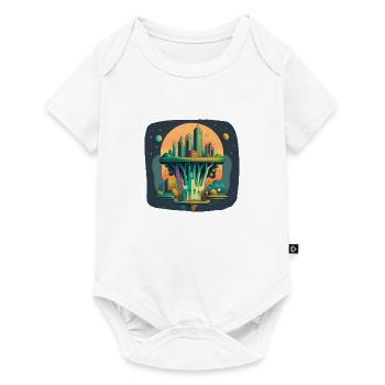 Ville futuriste inspirée du brocoli - Body à manches courtes Premium Bébé - blanc - Devant