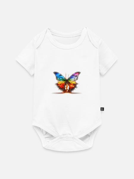 Schmetterlings-Fusion - Baby Premium Kurzarmbody - Weiß