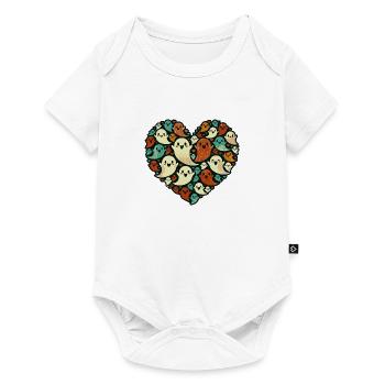 Vintage Ghost Heart T-Shirt - Baby Premium Kurzarmbody - Weiß - Vorne