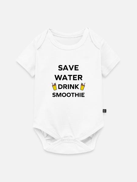 Wasser sparen, Smoothies trinken - Baby Premium Kurzarmbody - Weiß