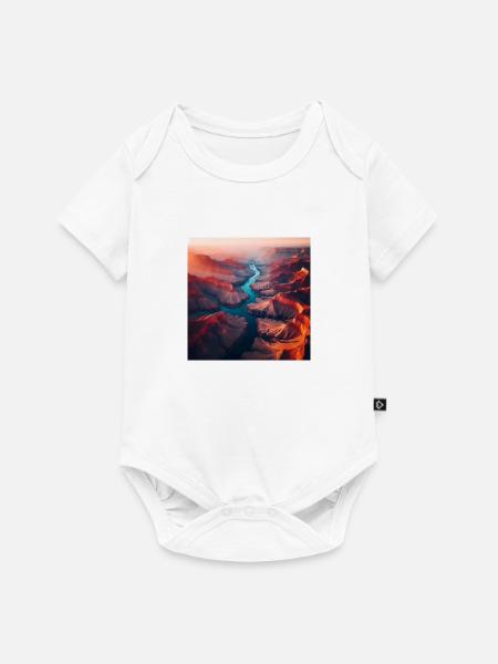 Fluss Landschaft - Baby Premium Kurzarmbody - Weiß