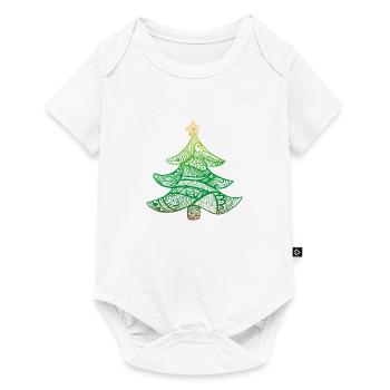 Weihnachtsbaum - Baby Premium Kurzarmbody - Weiß - Vorne