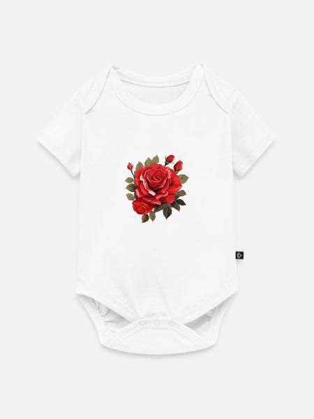 rote rose - Baby Premium Kurzarmbody - Weiß