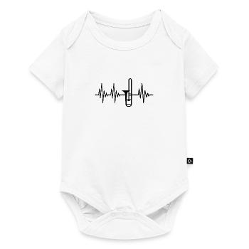 Saxophone Battement de cœur idée Cadeau Saxophone - Body à manches courtes Premium Bébé - blanc - Devant