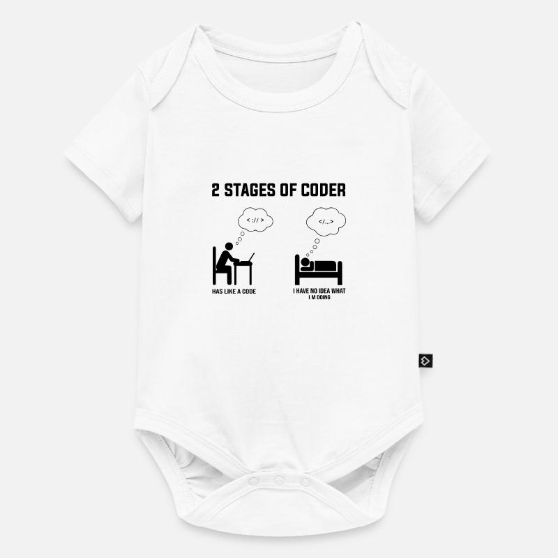 2 Stages Of Coder - Gift Idea Humor Code Coding - Baby Premium short-sleeve bodysuit - white