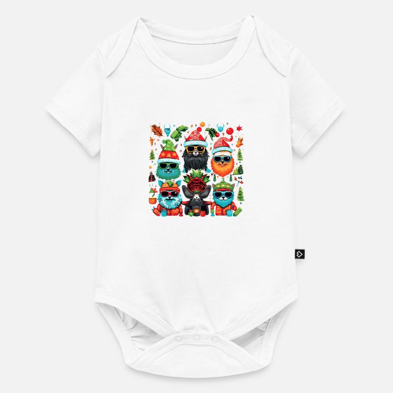 Pull de Noël moche - - Body à manches courtes Premium Bébé - blanc