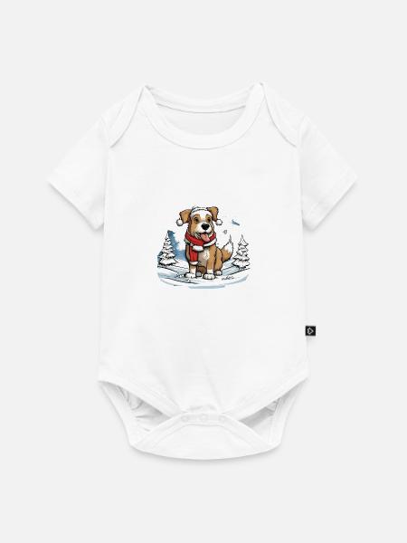 Festlicher Hund - Baby Premium Kurzarmbody - Weiß