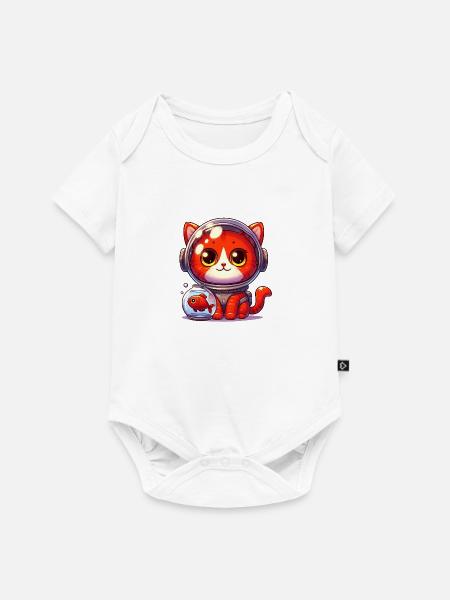 Die Astronauten Katze - Baby Premium Kurzarmbody - Weiß