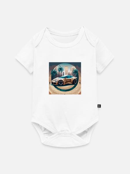 Sportscar in Dessert - Baby Premium Kurzarmbody - Weiß