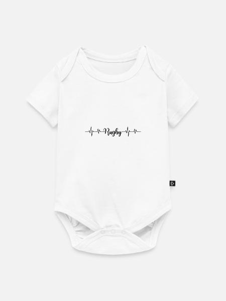 Rugby-Herzschlag - Baby Premium Kurzarmbody - Weiß