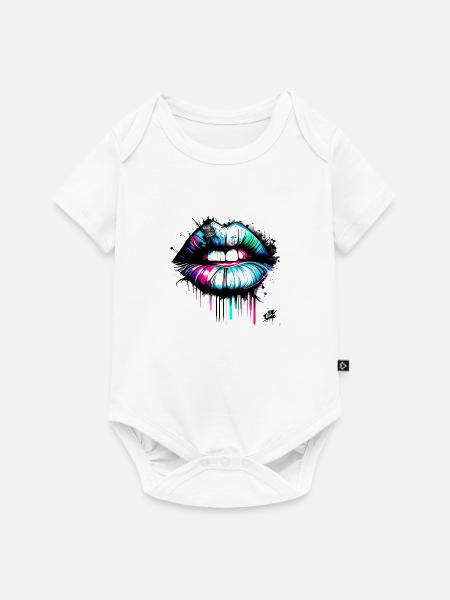 lips graffiti style - Baby Premium Kurzarmbody - Weiß