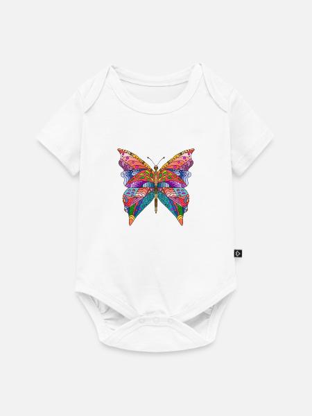 Schmetterling - Baby Premium Kurzarmbody - Weiß