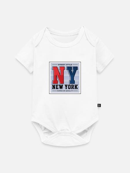New York - Baby Premium Kurzarmbody - Weiß