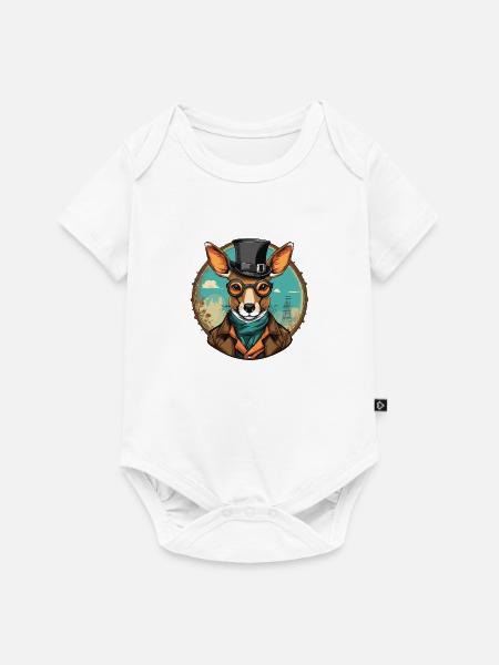 Känguru - Baby Premium Kurzarmbody - Weiß