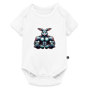 Curling Bunny - Baby Premium Kurzarmbody - Weiß - Vorne