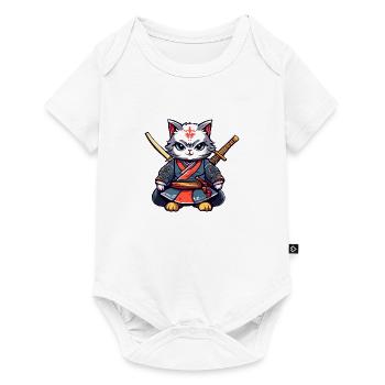 Samurai-Katze #40 - Baby Premium Kurzarmbody - Weiß - Vorne