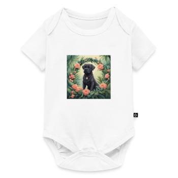 Cute Kawaii Baby Cane Corso Floral - Baby Premium short-sleeve bodysuit - white - Front