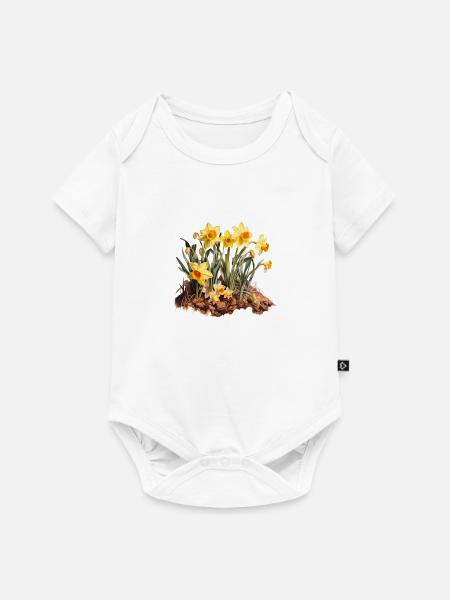 Narzissenblüte - Baby Premium Kurzarmbody - Weiß