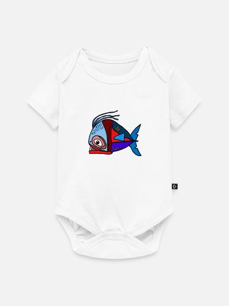Fisch - Baby Premium Kurzarmbody - Weiß